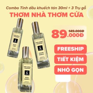 Alternative view of COMBO 3 TRỤ GỖ & TINH DẦU KHUẾCH TÁN 30ML