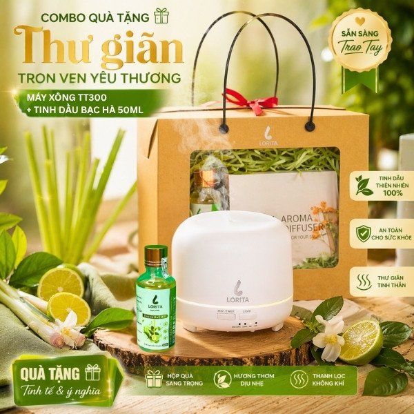 Hộp Quà Máy Xông Tinh Dầu LORITA – Combo Cao Cấp Sẵn Sàng Trao Tay - Ảnh 3