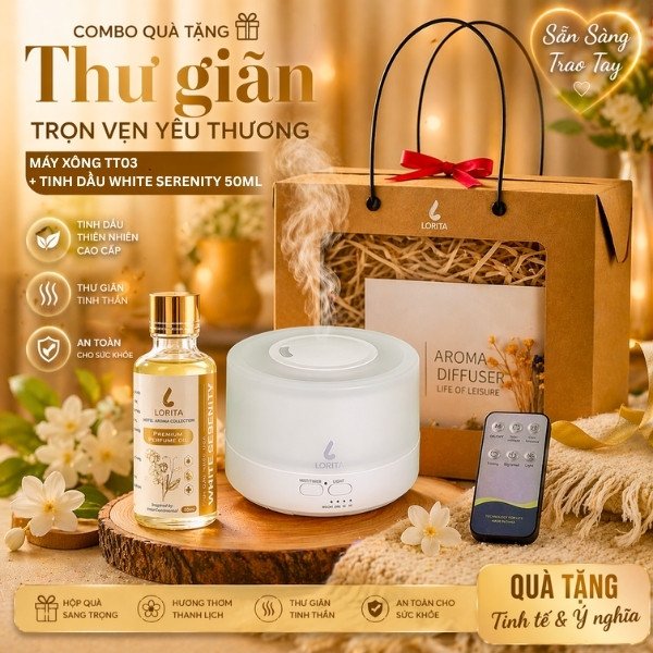 Hộp Quà Máy Xông Tinh Dầu LORITA – Combo Cao Cấp Sẵn Sàng Trao Tay - Ảnh 6