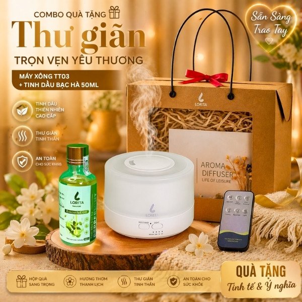 Hộp Quà Máy Xông Tinh Dầu LORITA – Combo Cao Cấp Sẵn Sàng Trao Tay - Ảnh 8
