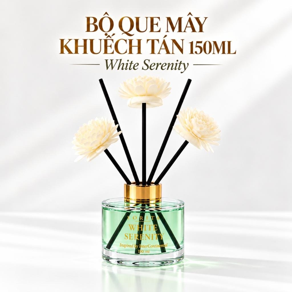 Bộ Que Mây Tinh Dầu 150ML - White Serenity
