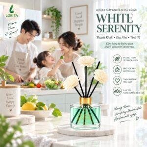 Bộ Que Mây Tinh Dầu 150ML - White Serenity - Ảnh 3